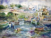 Abdul Hayee, 30 x 22 inch, Watercolor on Paper, Landscape Painting, AC-AHY-058 Abdul Hayee, 30 x 22 inch, Watercolor on Paper, Landscape Painting, AC-AHY-058